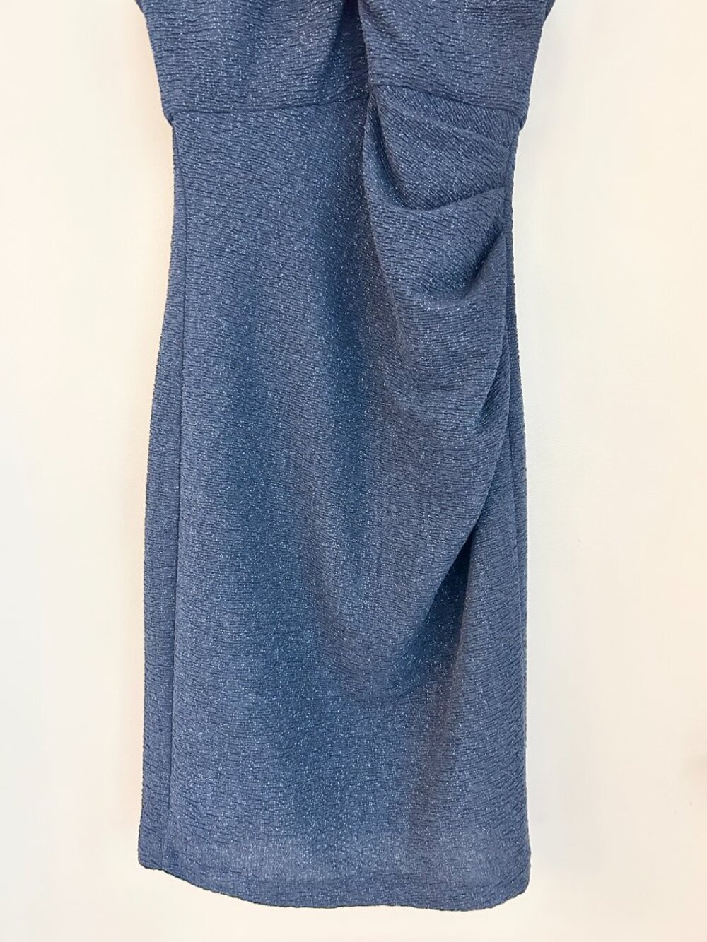 Eliza J. Halter Neck Shimmer Metallic Bodycon Stretch Dress in Navy Blue Size 4P - Picture 5 of 10